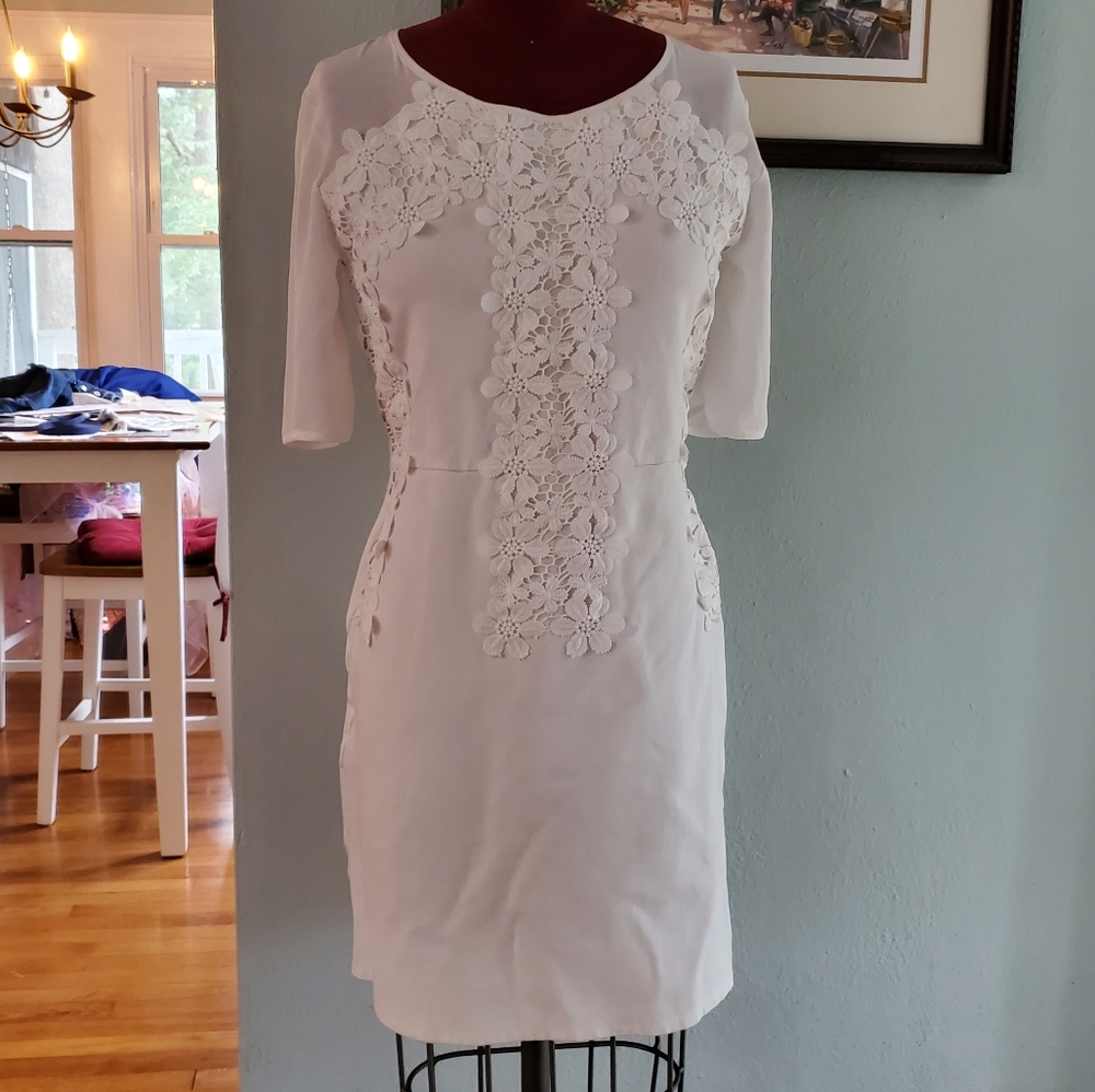 Gianni Bini Fitted Lace Sheath Dress - sz M
